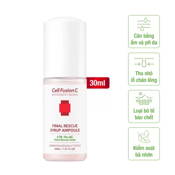 Cell Fusion C Expert – Tinh chất chăm sóc da nhờn mụn Final Rescue Syrup Ampoule - 1Mall.vn