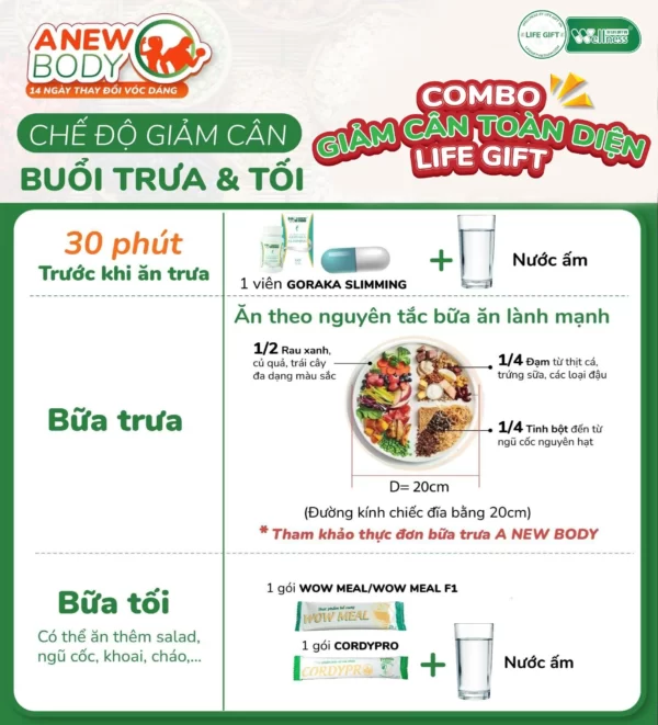 Chế độ Giảm Cân Buổi Và Tối Với Combo Giảm Cân Toàn Diện Life Gift - 1Mall.vn