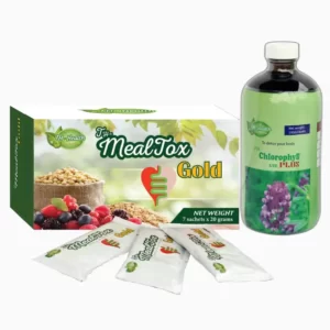 Combo mini thải độc giảm cân TH Health (1 chai diệp lục, 7 gói Mealtox) chính hãng giá tốt - 1Mall.vn