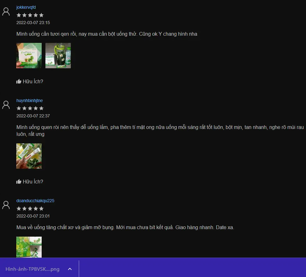 Khách hàng feedback GREEN FILTER CELERY - 1Mall.vn