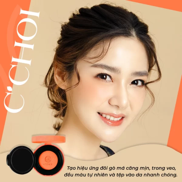 Phấn Nước Má Hồng C'choi Slim Cushion Blush - Căng Mịn Trong Veo đều Màu - 1Mall.vn