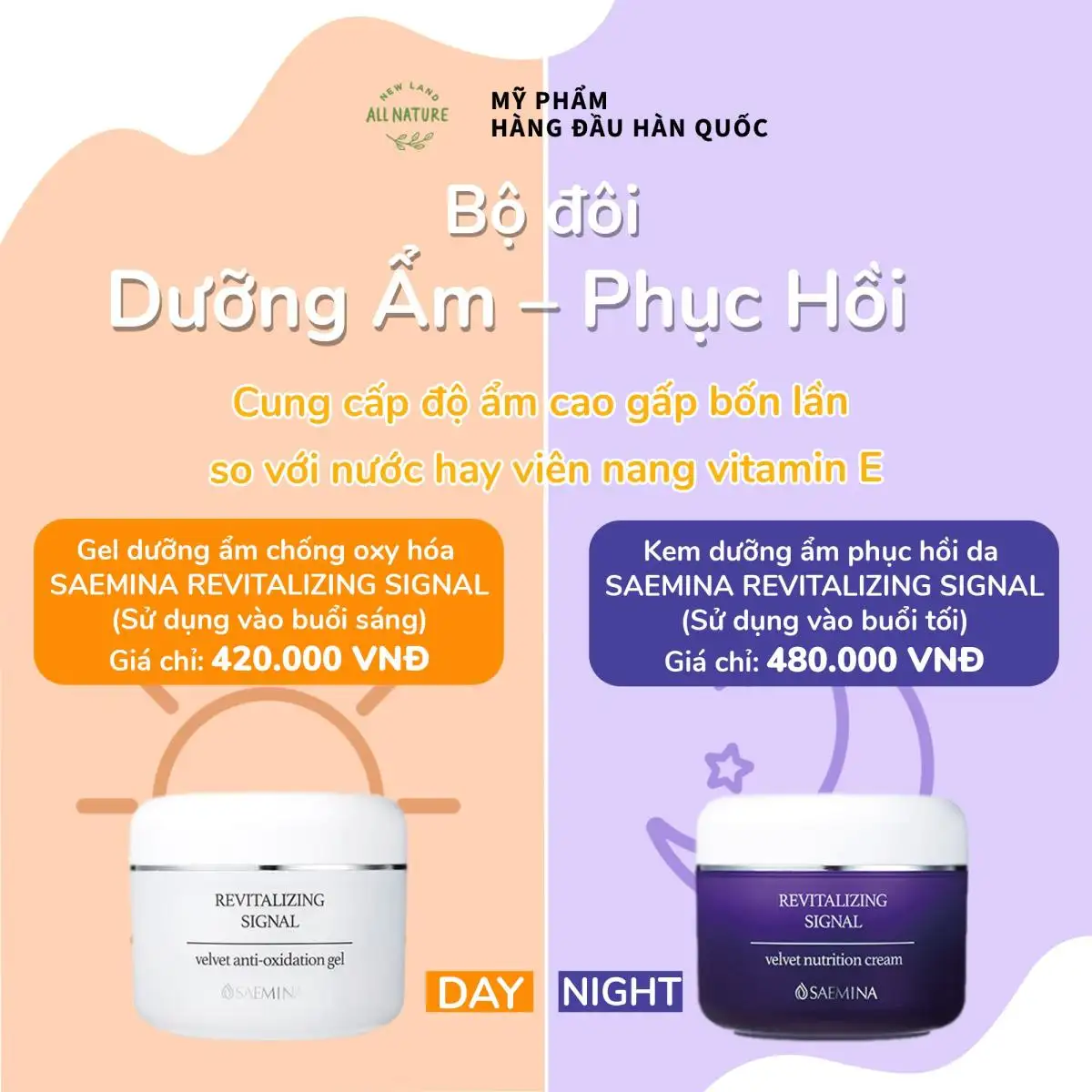 Saemina Revitalizing Signal - Kem Dưỡng ẩm Phục Hồi Da Newland All Nature Saemina Revitalizing Signal - Kem Dưỡng ẩm Phục Hồi Da Newland All Nature