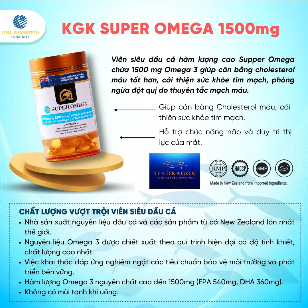 Kgk Super Omega 1500mg - Viên Siêu Dầu Cá Omega 3