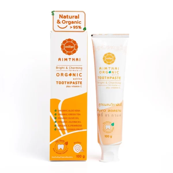 Kem Đánh Răng ORGANIC AIMTHAI CÔNG THỨC TRẮNG RĂNG vị cam (vitamin C) - 1Mall.vn