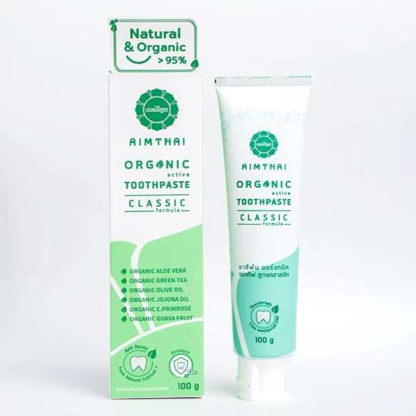 Kem Đánh Răng thảo dược ORGANIC AIMTHAI Công thức Classic Trà xanh - 1Mall.vn