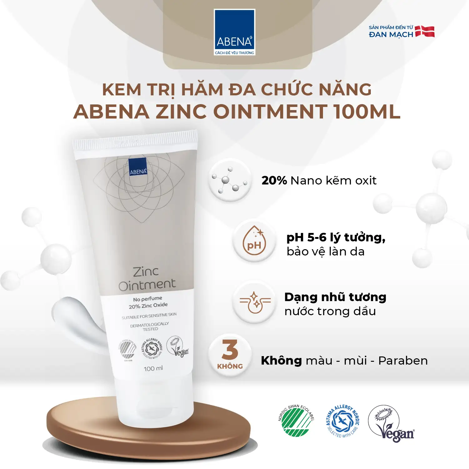 Kem hăm da đa năng Abena Zinc Ointment