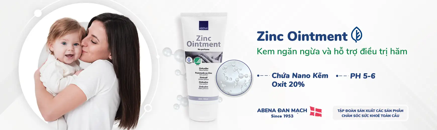 Kem trị hăm da đa năng Abena Zinc Ointment 15ml (4) Kem hăm da đa năng Abena Zinc Ointment