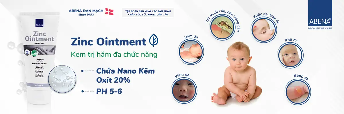 Kem trị hăm da đa năng Abena Zinc Ointment 15ml (5) Kem hăm da đa năng Abena Zinc Ointment