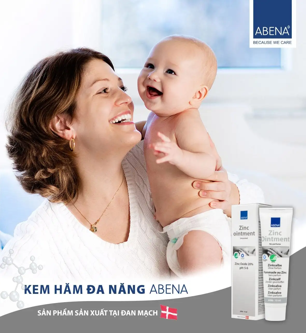 Kem trị hăm da đa năng Abena Zinc Ointment 15ml (8) Kem hăm da đa năng Abena Zinc Ointment