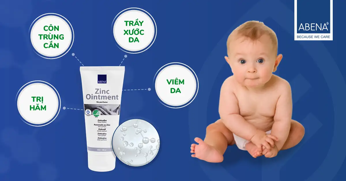 Tác dụng Kem trị hăm da đa năng Abena Zinc Ointment 15ml Kem hăm da đa năng Abena Zinc Ointment