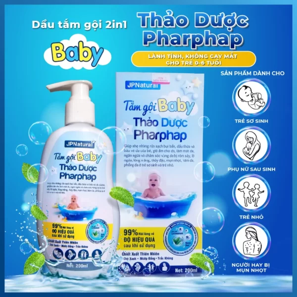 Dầu Tắm Gội Baby Thảo Dược Pharpharp Jpnatural - 1Mall.vn