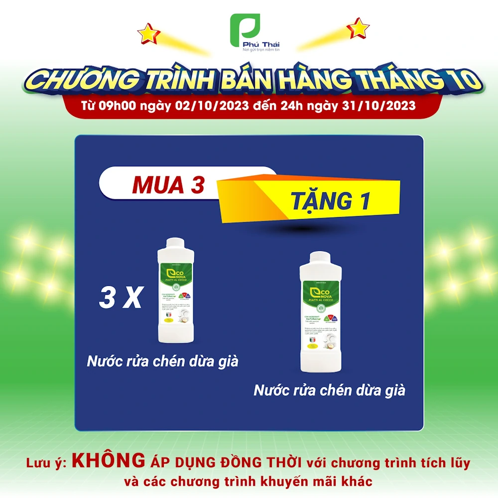 Khuyến Mãi Nước Rửa Chén Dừa Già Econova Phú Thái - 1Mall.vn