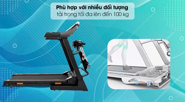 Máy Chạy Bộ Trong Nhà Airbike Sport T800 Tải Trọng Tối đa đến 100kg