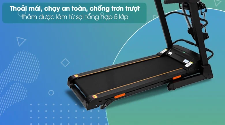 Thảm Từ Sợi Tổng Hợp 5 Lớp Chống Trơn Trượt Máy Chạy Bộ Trong Nhà Airbike Sport T800