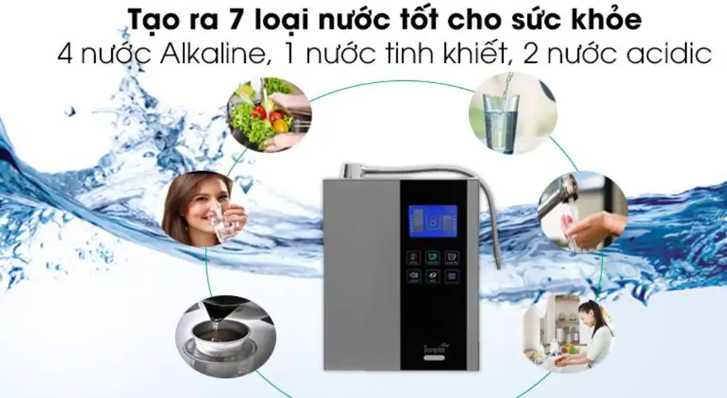 Máy Lọc Nươc Ionpia 5100 Tạo Ra 7 Loại Nước Tốt Cho Cơ Thể