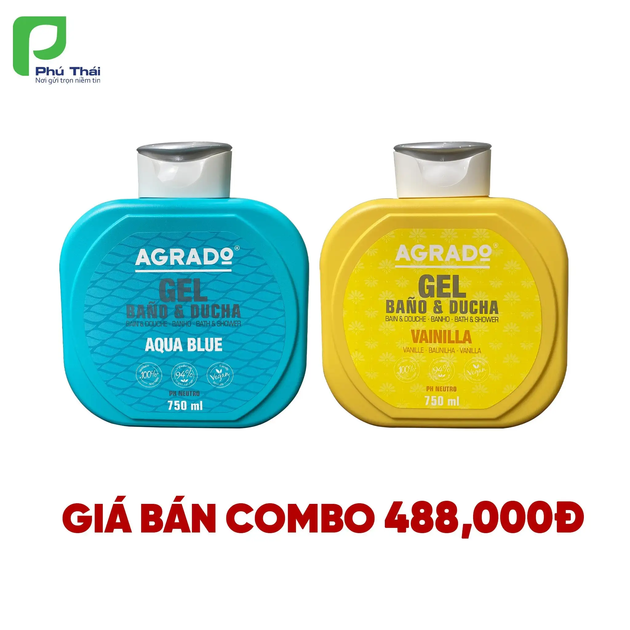 Sữa tắm Agrado hương Gold – Blue – Aqua Blue + Vainilla